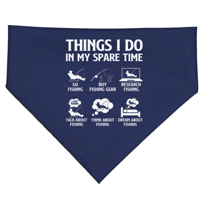 Things I Do In My Spare Time Fishing Boy Bass Fishing USA-Made Doggie Bandana