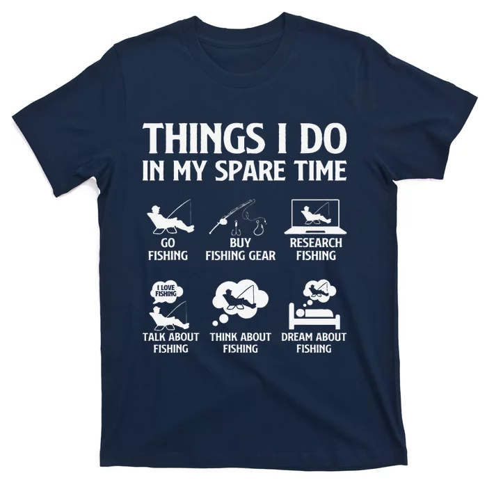 Things I Do In My Spare Time Fishing Boy Bass Fishing T-Shirt