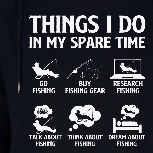 Things I Do In My Spare Time Fishing Boy Bass Fishing Womens Funnel Neck Pullover Hood