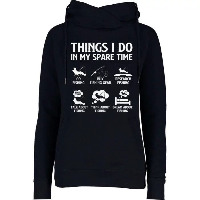 Things I Do In My Spare Time Fishing Boy Bass Fishing Womens Funnel Neck Pullover Hood