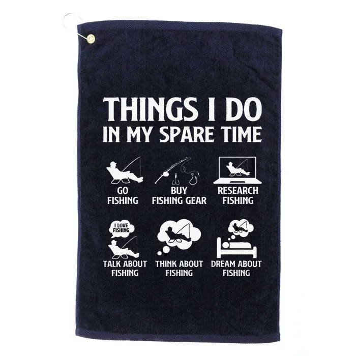 Things I Do In My Spare Time Fishing Boy Bass Fishing Platinum Collection Golf Towel