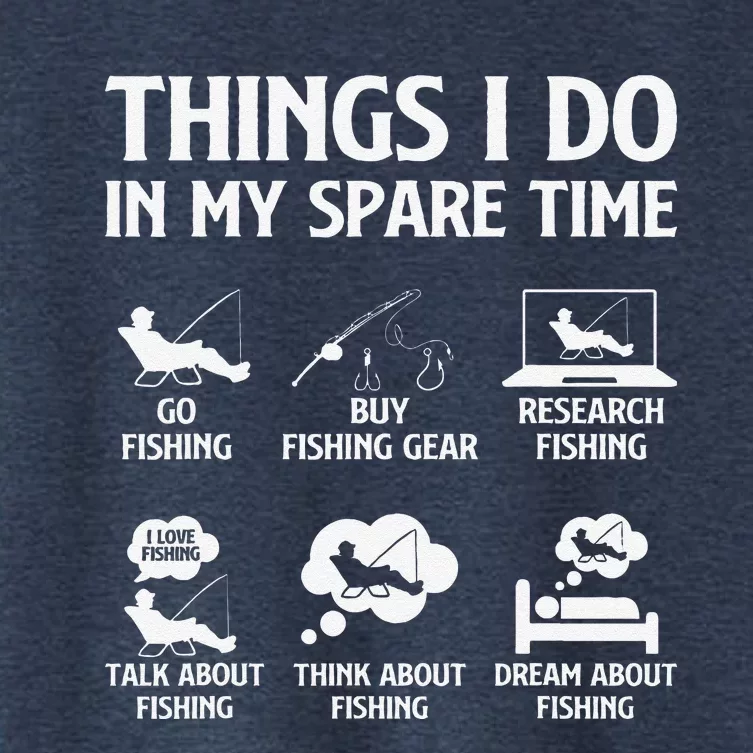 Things I Do In My Spare Time Fishing Boy Bass Fishing Women's Crop Top Tee