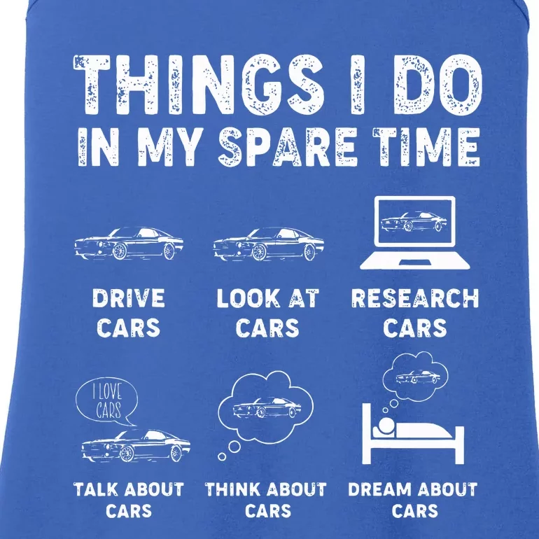 Things I Do In My Spare Time Funny Car Guy Car Enthusiast Ladies Essential Tank