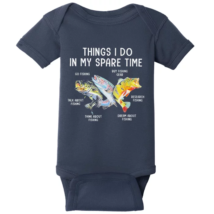 Things I Do In My Spare Time Funny Fishing Baby Bodysuit