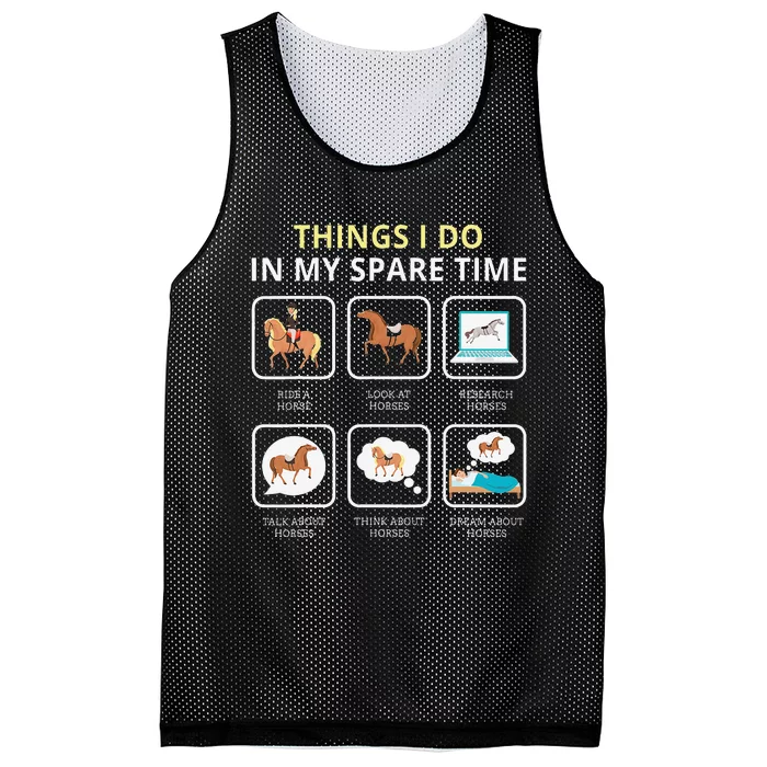 Things I Do In My Spare Time Horse Mesh Reversible Basketball Jersey Tank