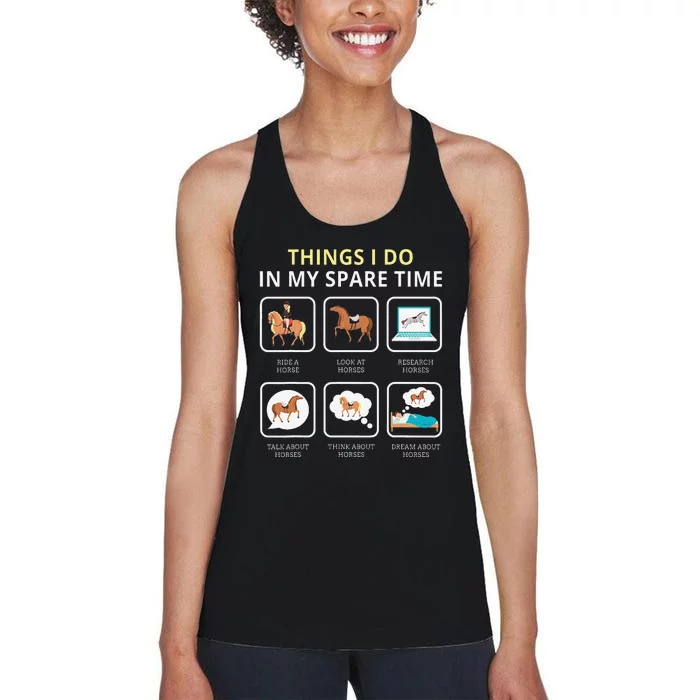 Things I Do In My Spare Time Horse Women's Racerback Tank