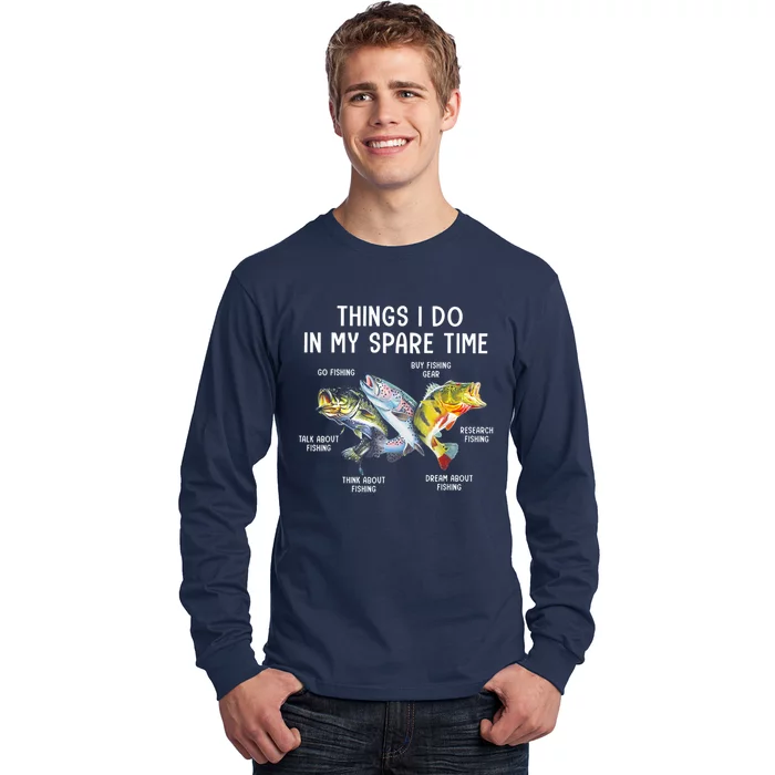 Things I Do In My Spare Time Funny Fishing Long Sleeve Shirt