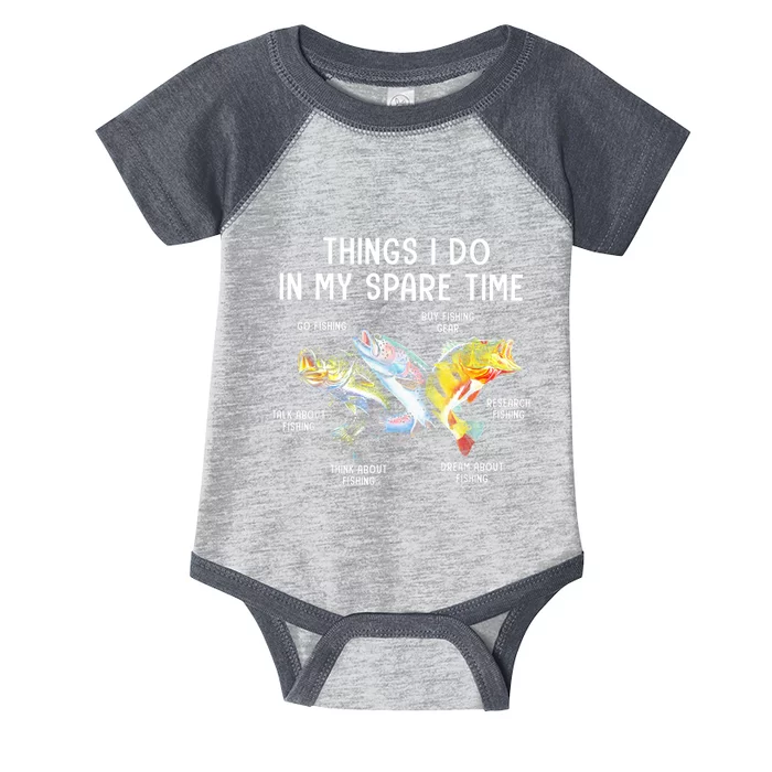 Things I Do In My Spare Time Funny Fishing Infant Baby Jersey Bodysuit