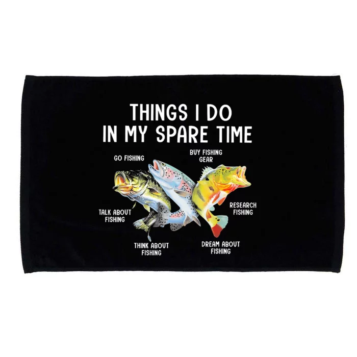 Things I Do In My Spare Time Funny Fishing Microfiber Hand Towel