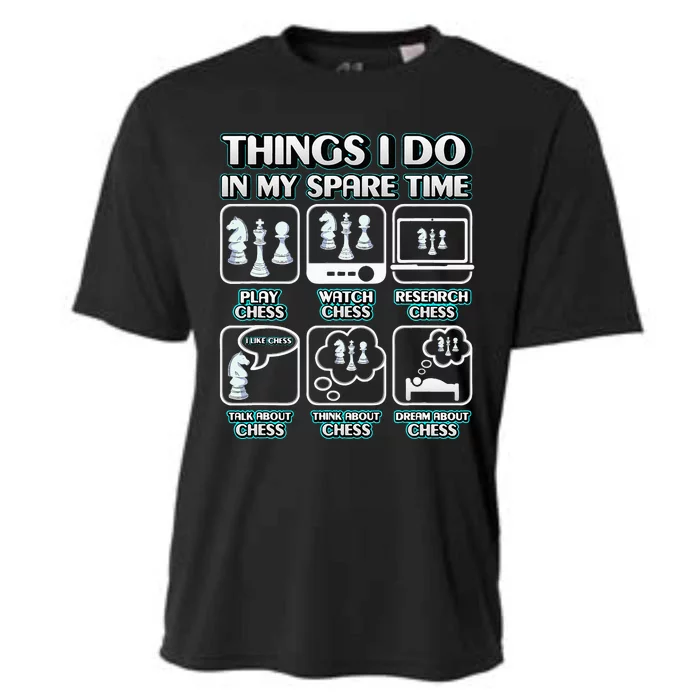 Things I Do In My Spare Time Chess Player Cooling Performance Crew T-Shirt