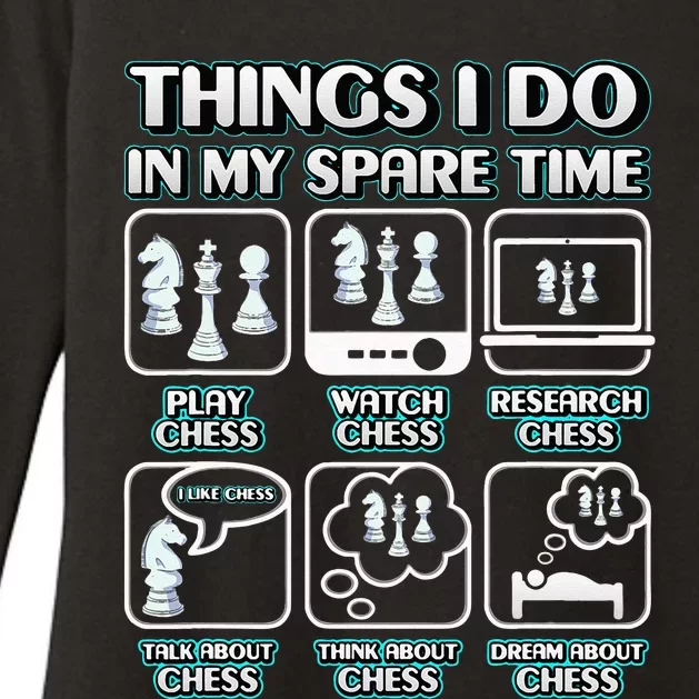 Things I Do In My Spare Time Chess Player Womens CVC Long Sleeve Shirt