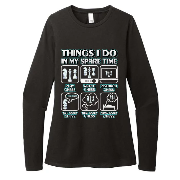 Things I Do In My Spare Time Chess Player Womens CVC Long Sleeve Shirt