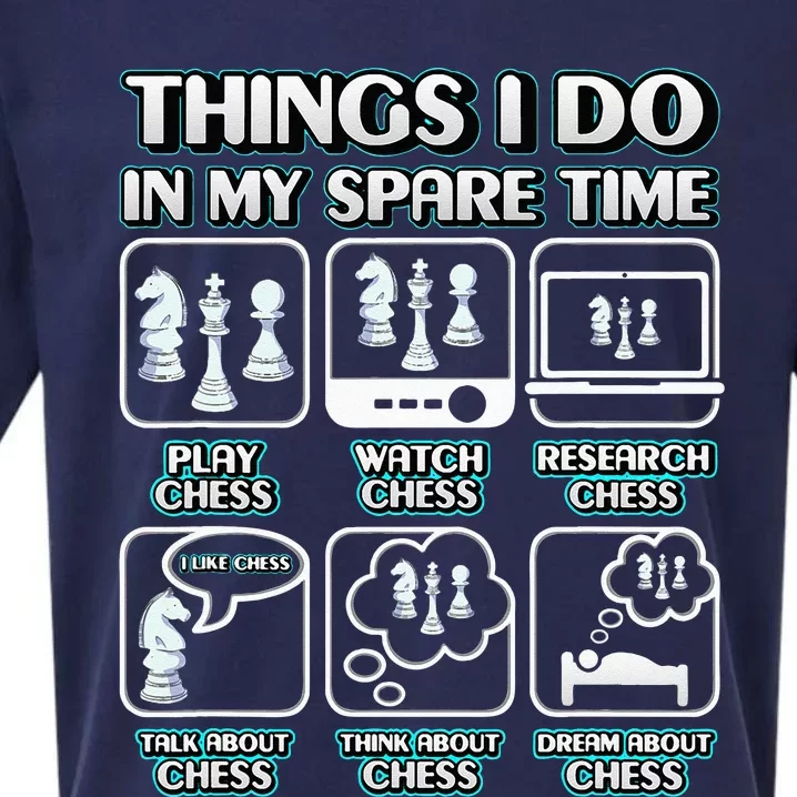 Things I Do In My Spare Time Chess Player Sueded Cloud Jersey T-Shirt