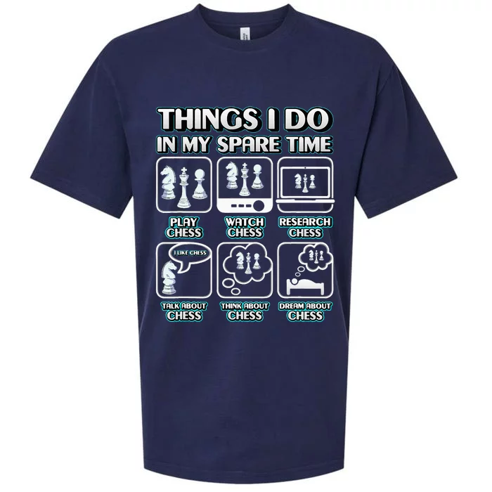 Things I Do In My Spare Time Chess Player Sueded Cloud Jersey T-Shirt