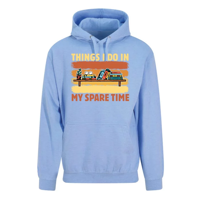 Things I Do In My Spare Time Retro Bookish Reading Books Gift Unisex Surf Hoodie