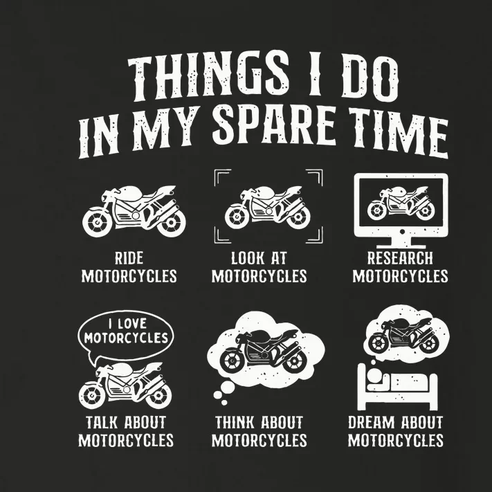 Things I Do In My Spare Time Biker Motorcycle Rider Riding Toddler Long Sleeve Shirt