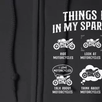 Things I Do In My Spare Time Biker Motorcycle Rider Riding Full Zip Hoodie