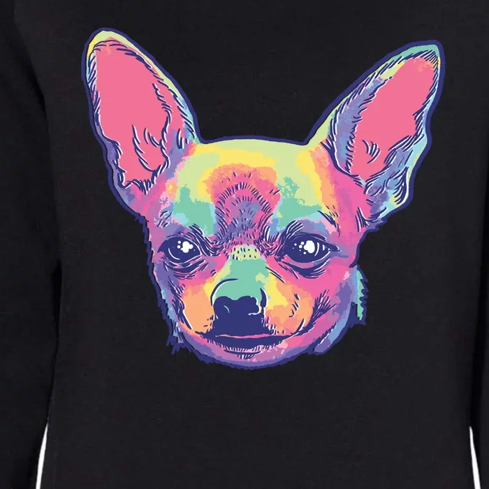 Tie Dye Chihuahua Womens California Wash Sweatshirt