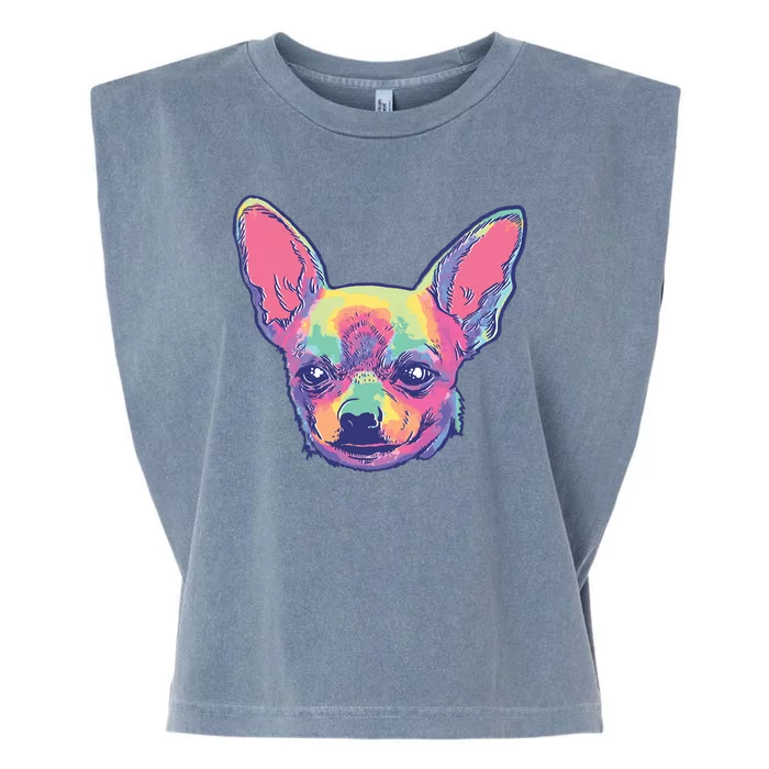 Tie Dye Chihuahua Garment-Dyed Women's Muscle Tee