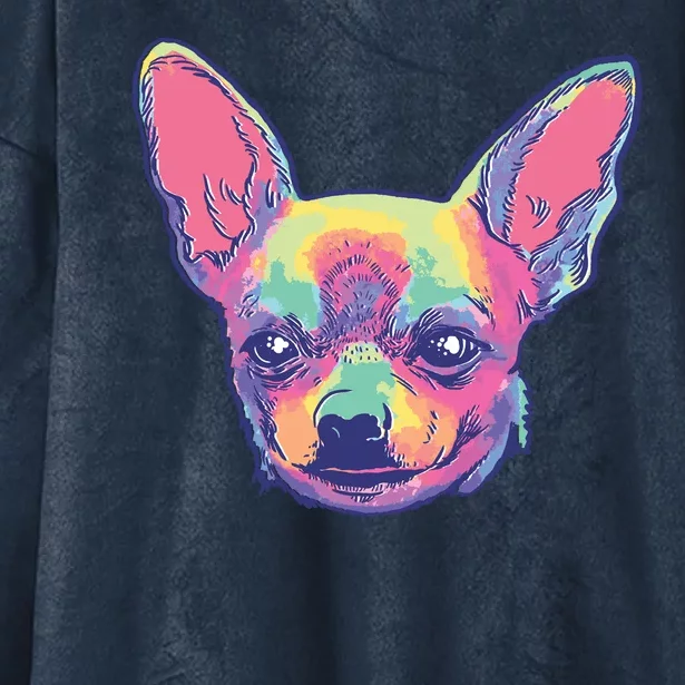 Tie Dye Chihuahua Hooded Wearable Blanket