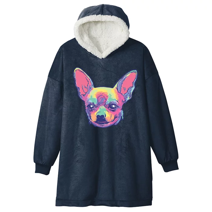 Tie Dye Chihuahua Hooded Wearable Blanket