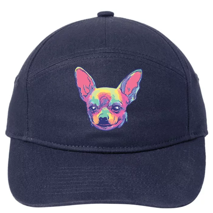 Tie Dye Chihuahua 7-Panel Snapback Hat