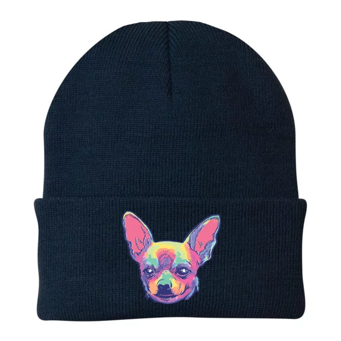 Tie Dye Chihuahua Knit Cap Winter Beanie