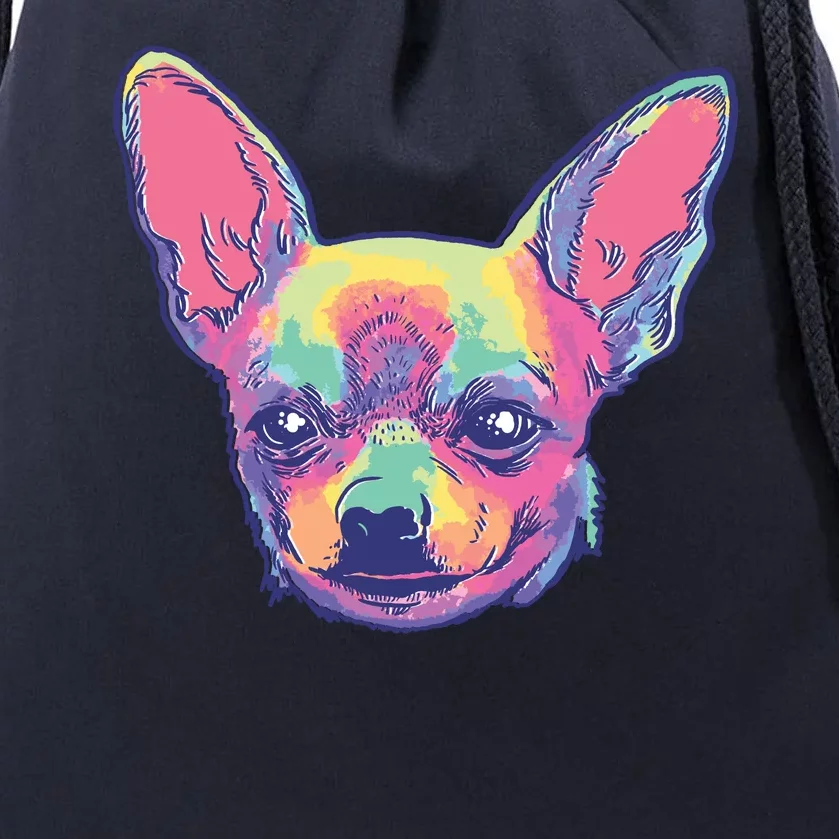 Tie Dye Chihuahua Drawstring Bag