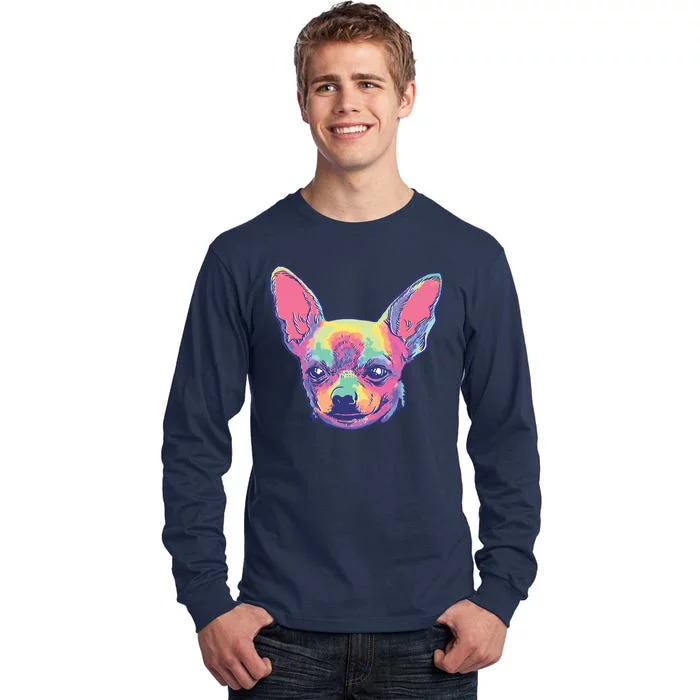 Tie Dye Chihuahua Tall Long Sleeve T-Shirt