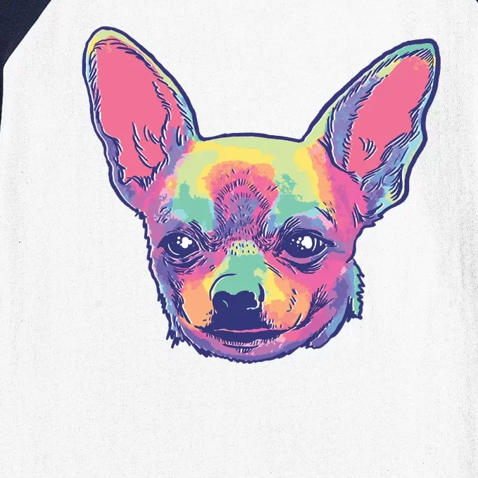 Tie Dye Chihuahua Baseball Sleeve Shirt