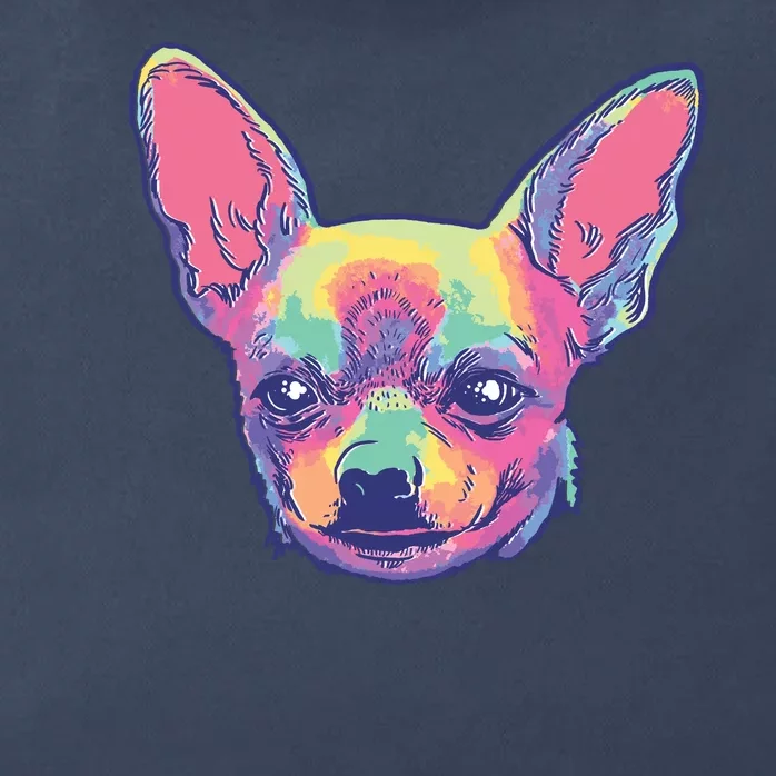 Tie Dye Chihuahua Zip Tote Bag