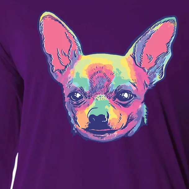 Tie Dye Chihuahua Cooling Performance Long Sleeve Crew