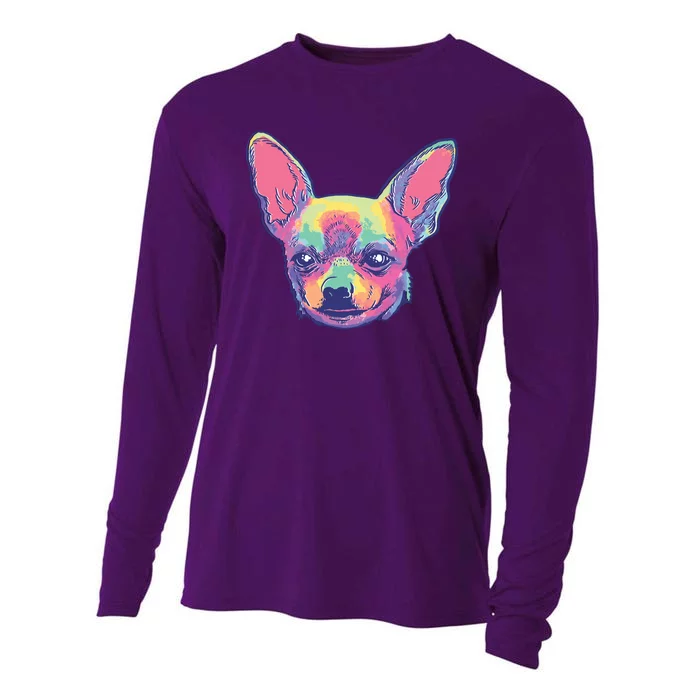 Tie Dye Chihuahua Cooling Performance Long Sleeve Crew