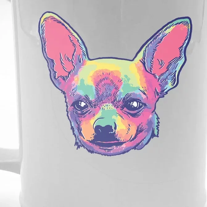 Tie Dye Chihuahua Front & Back Beer Stein