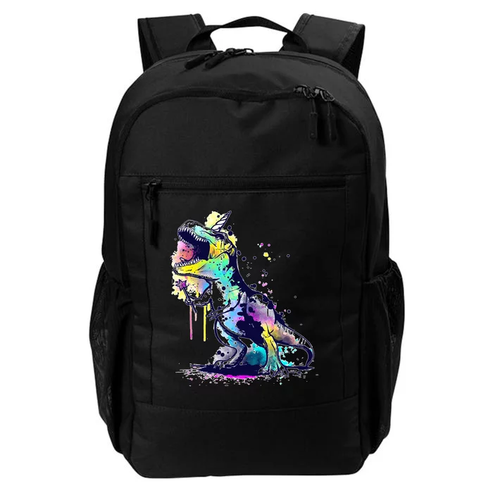 Tie Dye Colorful Trex Dinosaur Daily Commute Backpack