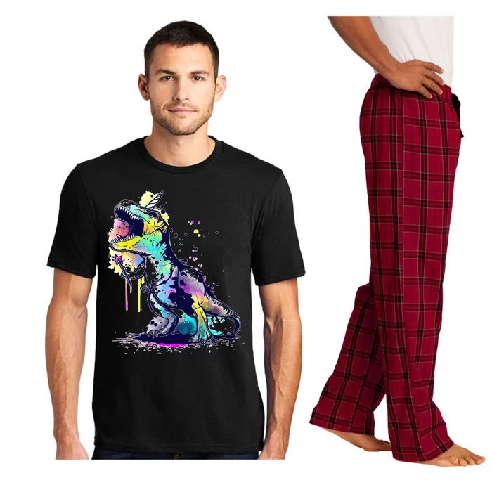 Tie Dye Colorful Trex Dinosaur Pajama Set