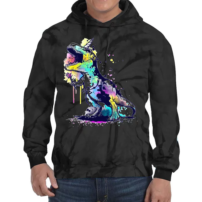 Tie Dye Colorful Trex Dinosaur Tie Dye Hoodie