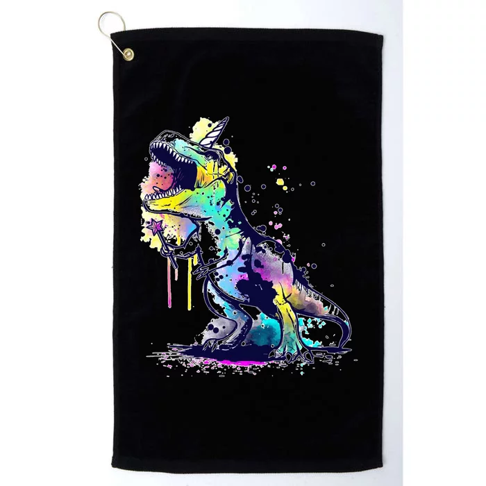 Tie Dye Colorful Trex Dinosaur Platinum Collection Golf Towel