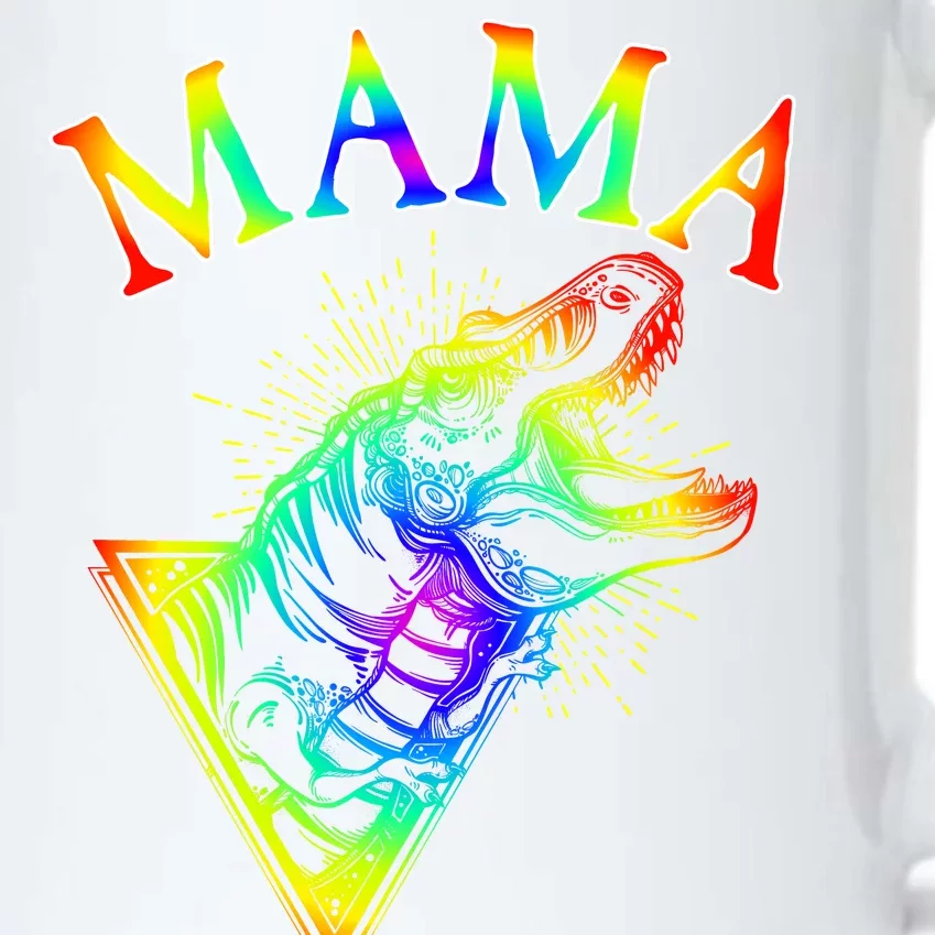 Tie Dye Mama Saur Mamasaurus T-Rex Dinosaur Black Color Changing Mug