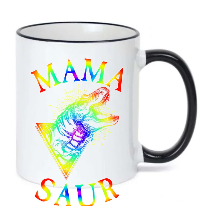 Tie Dye Mama Saur Mamasaurus T-Rex Dinosaur Black Color Changing Mug