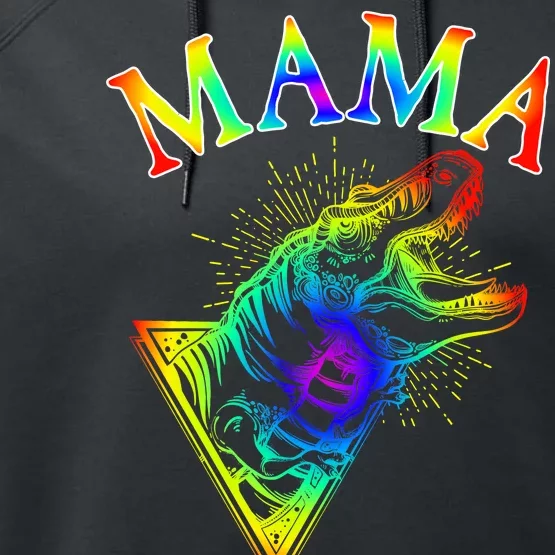 Tie Dye Mama Saur Mamasaurus T-Rex Dinosaur Performance Fleece Hoodie