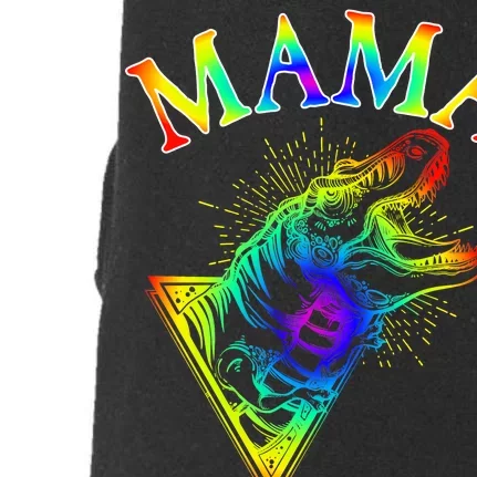 Tie Dye Mama Saur Mamasaurus T-Rex Dinosaur Doggie 3-End Fleece Hoodie