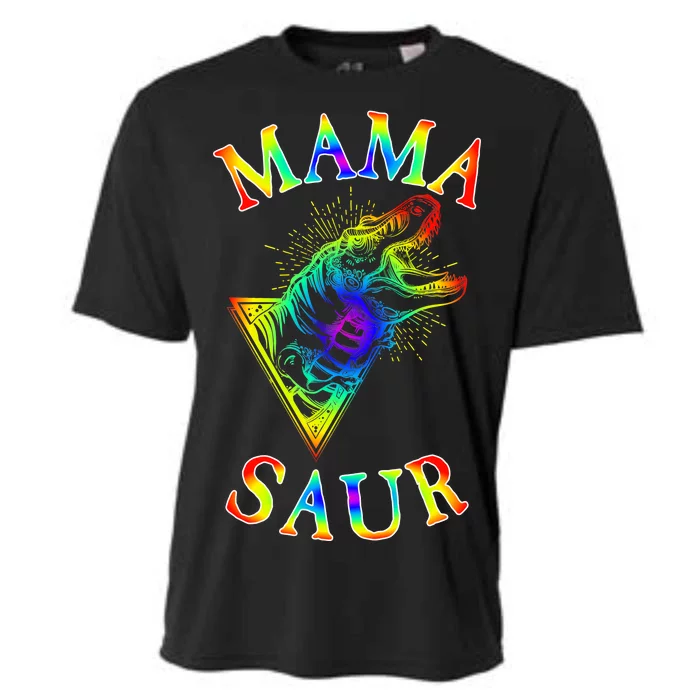 Tie Dye Mama Saur Mamasaurus T-Rex Dinosaur Cooling Performance Crew T-Shirt