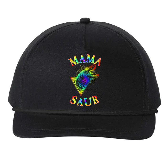 Tie Dye Mama Saur Mamasaurus T-Rex Dinosaur Snapback Five-Panel Rope Hat