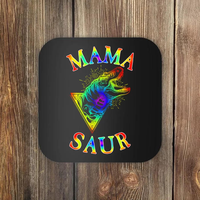 Tie Dye Mama Saur Mamasaurus T-Rex Dinosaur Coaster