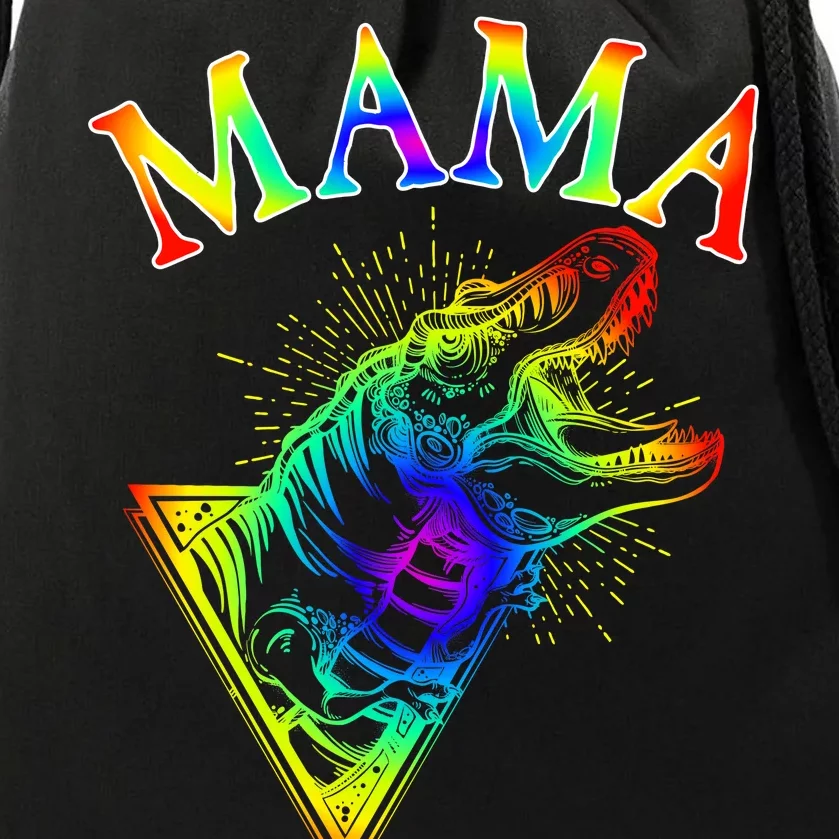 Tie Dye Mama Saur Mamasaurus T-Rex Dinosaur Drawstring Bag