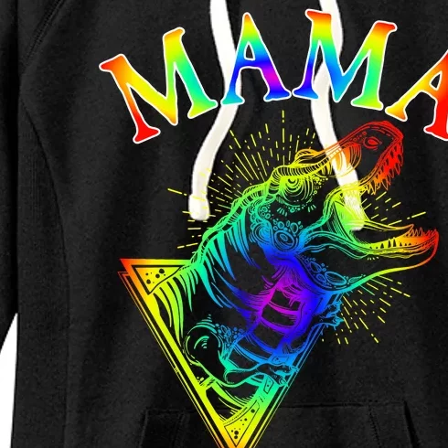 Tie Dye Mama Saur Mamasaurus T-Rex Dinosaur Women's Fleece Hoodie