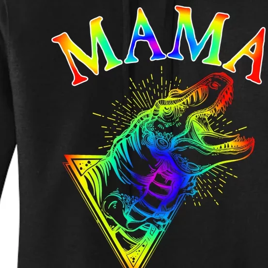 Tie Dye Mama Saur Mamasaurus T-Rex Dinosaur Women's Pullover Hoodie