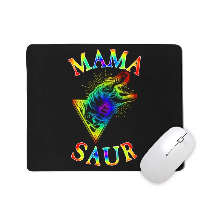 Tie Dye Mama Saur Mamasaurus T-Rex Dinosaur Mousepad