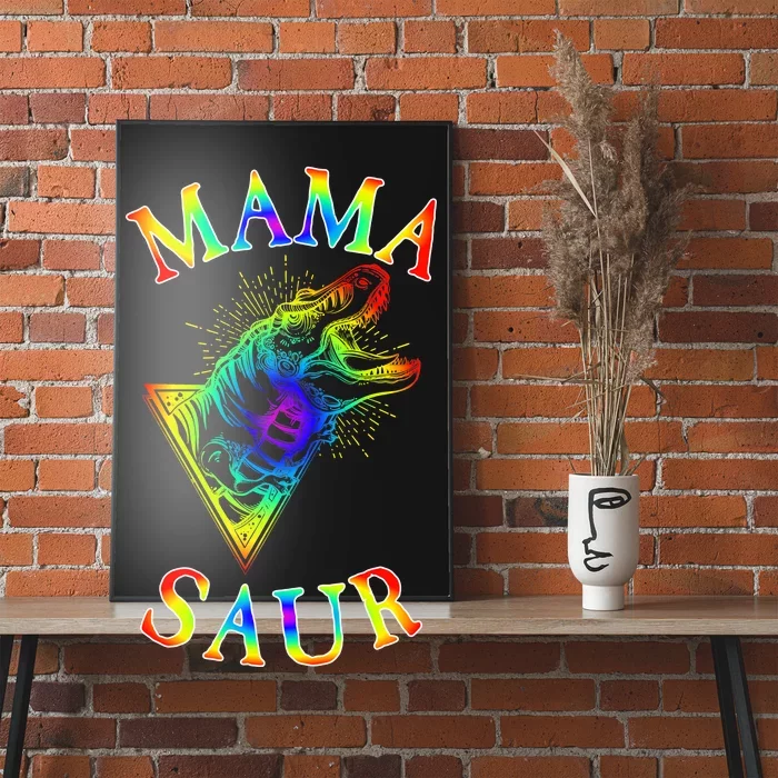 Tie Dye Mama Saur Mamasaurus T-Rex Dinosaur Poster